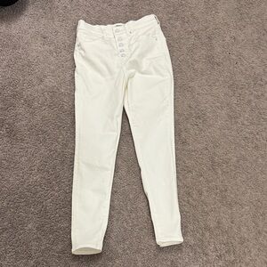 White Button-Fly Pants